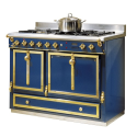 Cuisinière à bois et charbon de Godin Châtelaine 6755 décor, émaillé bleu france