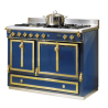 Cuisinière à bois et charbon de Godin Châtelaine 6755 décor, émaillé bleu france