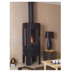 Poêle GODIN à fioul tout fonte JURASSIEN 3801 peint anthracite