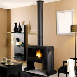 Poêle à bois VERMAND 369104 Finition acier ou inox de GODIN